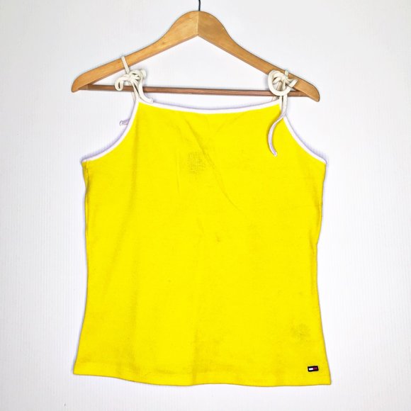 VINTAGE TOMMY JEANS Yellow Tank Top Extra Large - Picture 11 of 12